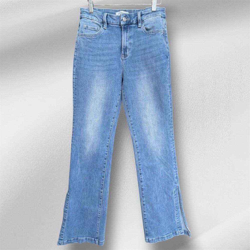 Lovervet By Vervet Flare Slit Hem Women’s Sz 9/29 HighRise Stretch Comfort Jeans - Picture 2 of 7